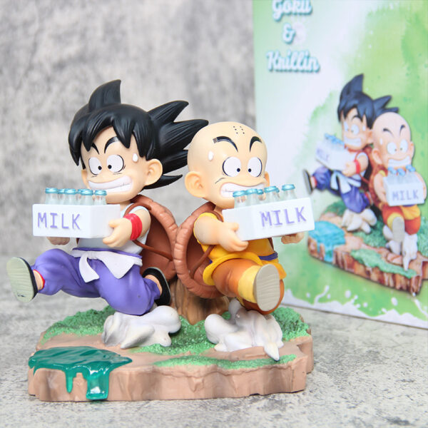 Krillin & Son Goku Milk Cultivation DRAGON BALL Z DBZ 14cm Figure Figur