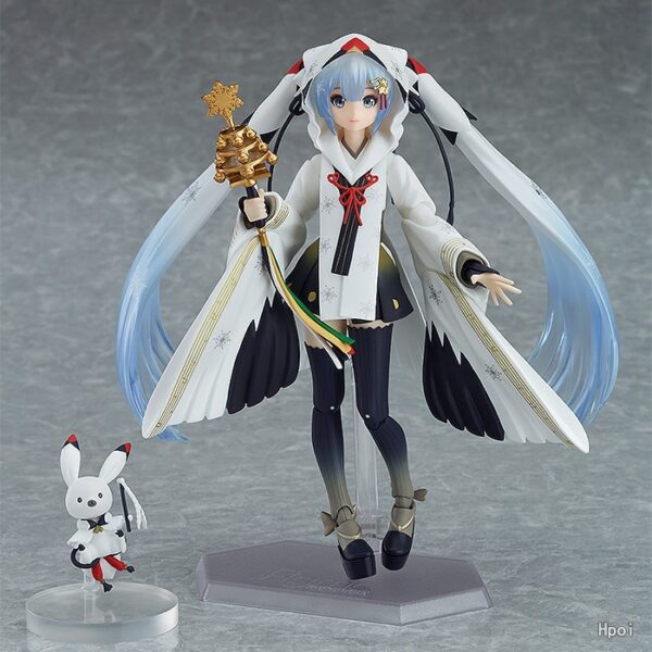 VOCALOID Hatsune Miku Snow Miku Crane Priestess ver. 2018 Ver. 14.5cm Figma Figure Figur - Image 4