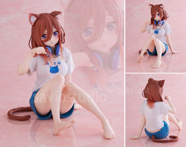 The Quintessential Quintuplets SS Desktop Cute Miku Nakano Cat room wear ver. 13cm Figure Figur Toy