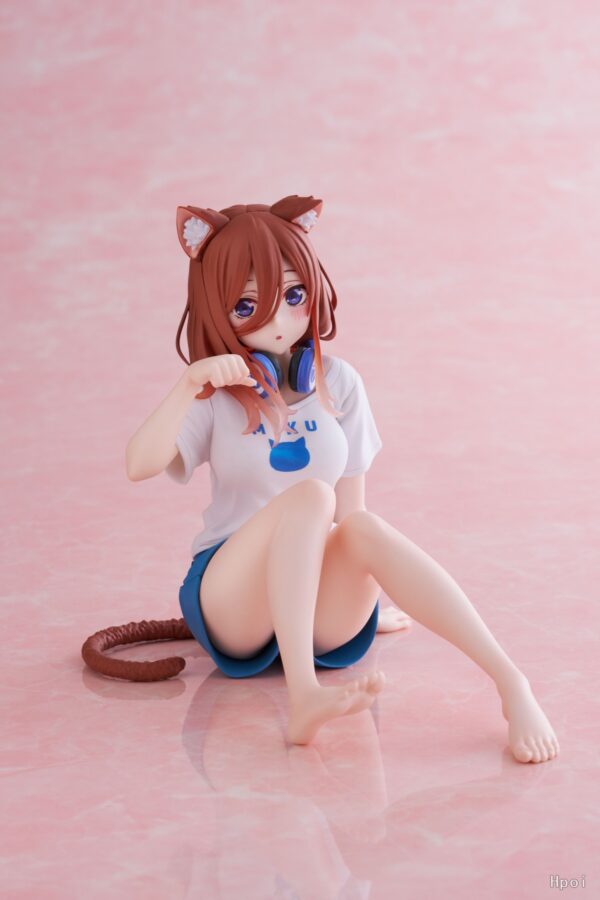 The Quintessential Quintuplets SS Desktop Cute Miku Nakano Cat room wear ver. 13cm Figure Figur Toy - Image 3